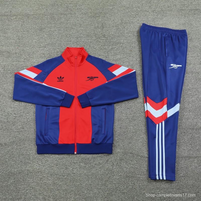 24/25 Arsenal Blue/Red Full Zipper Jacket +Long Pants