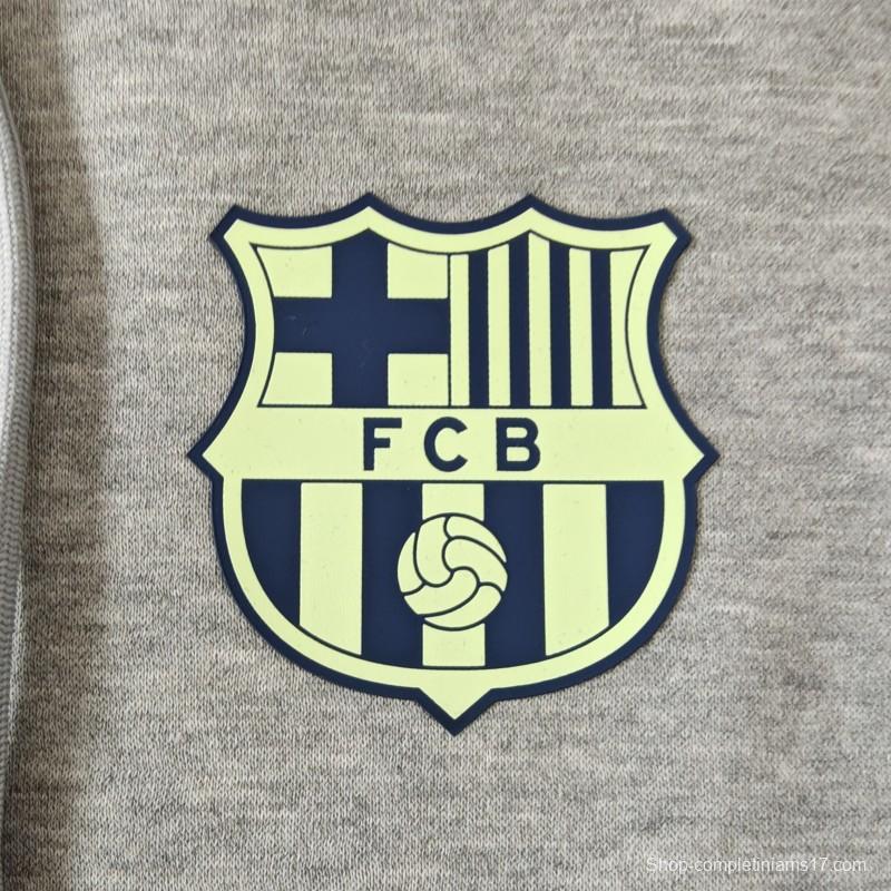 24/25 Barcelona Navy/Red/Black/Beige/Grey Hoodie WIth Black Badge