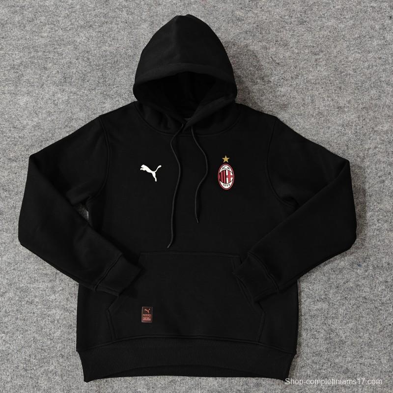 24/25 AC Milan Navy/Red/Black/Beige/Grey Hoodie WIth Black Badge