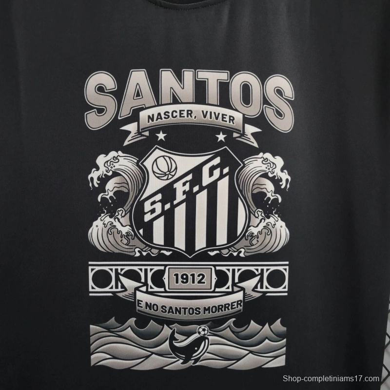 25/26 Santos Black Casual Jersey