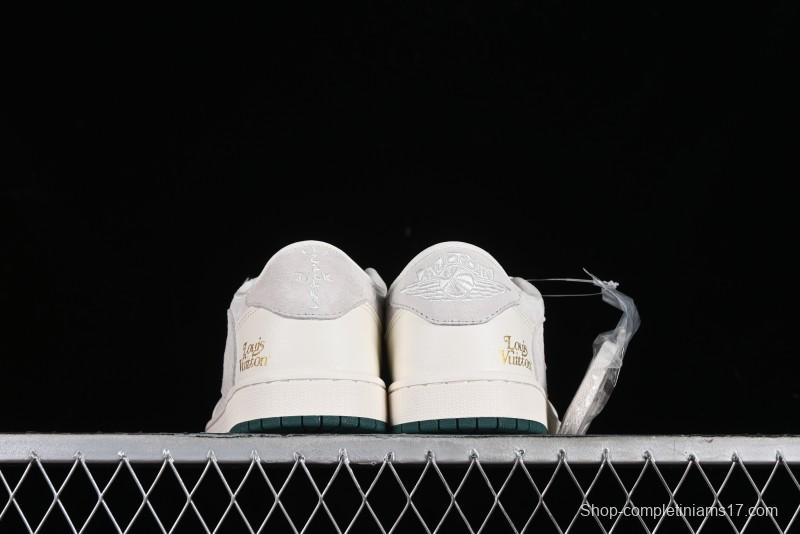 Nike Travis Scott x Fragment Design x Air Jordan 1 Low OG SP AJ1 LV Beige Grey Low-top Casual Sneakers - LJ5188-005