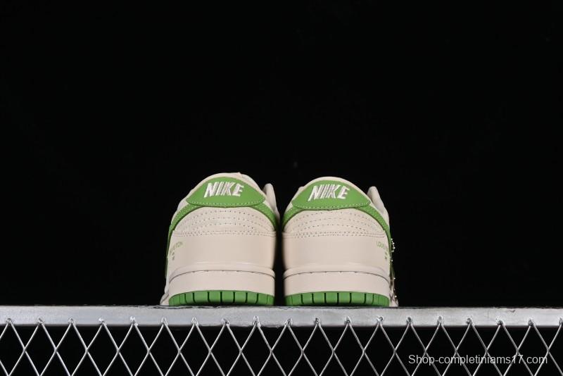 Nike SB Dunk Low LV Collaboration - Emerald City Anniversary High-End Custom Low-Top Casual Skate Shoes - XB3802-345