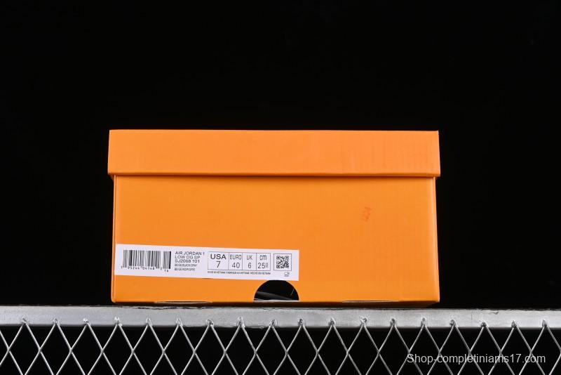 Nike Travis Scott x Fragment Design x Jordan Air Jordan 1 Low OG SP AJ1 LV Grey Black Pig Print Low-top Casual Sneakers - SJ2068-101