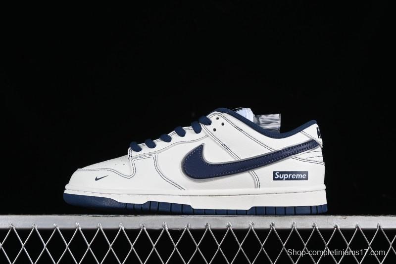 Nike Supreme x SB Dunk Low Collaboration Dark Blue Colorway Low-Top Casual Skate Shoes - RM2308-238