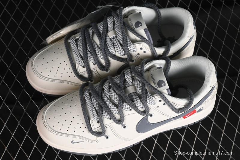 Nike SB Dunk Low Carhartt Collaboration - Strap Grey Hook Anniversary High-End Custom Low-Top Casual Skate Shoes - SJ2068-266