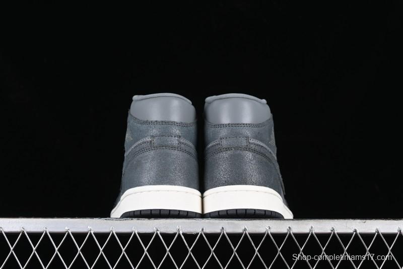 Nike Air Jordan 1 Mid Basketball Shoes in Space Gray - FJ3448-001