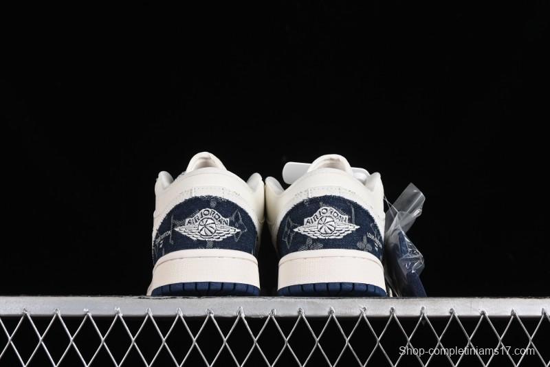 Nike Air Jordan 1 Low LV Collaboration - Light Blue Retro Casual Sneakers - SJ9950-003