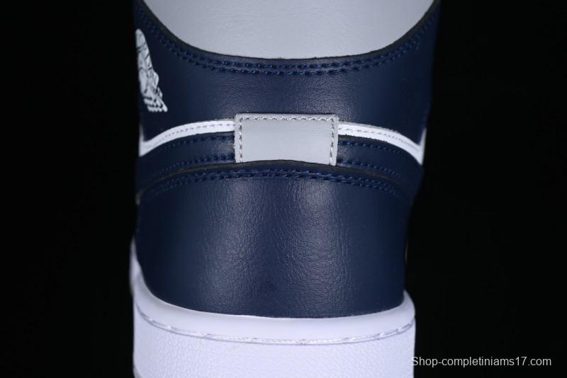 Nike Air Jordan 1 Mid AJ1 Basketball Shoes in Grey Blue - DQ8426-104