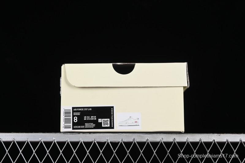 Nike Air Force 1 '07 Low LV Collaboration - White Grey Two-Tone Low-Top Casual Sneakers - XZ6188-005