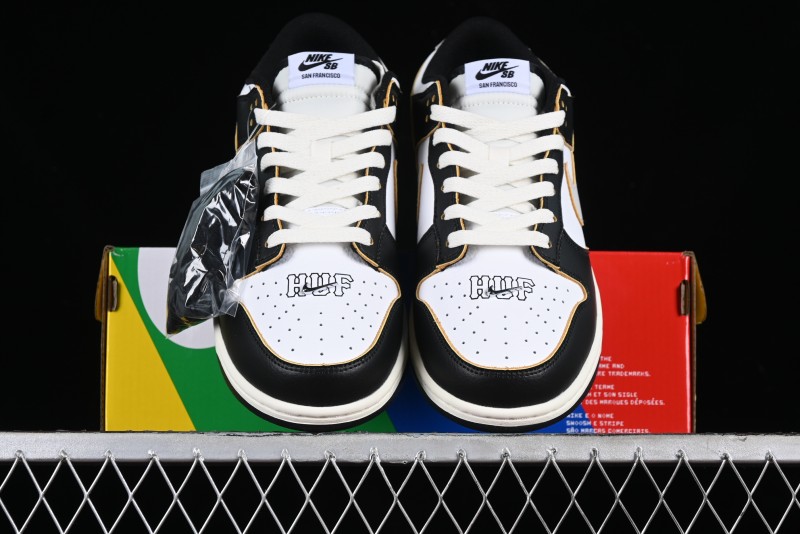 Nike HUF x SB Dunk Low "San Francisco" Black White Panda Skateboarding Shoes - FD8775-001