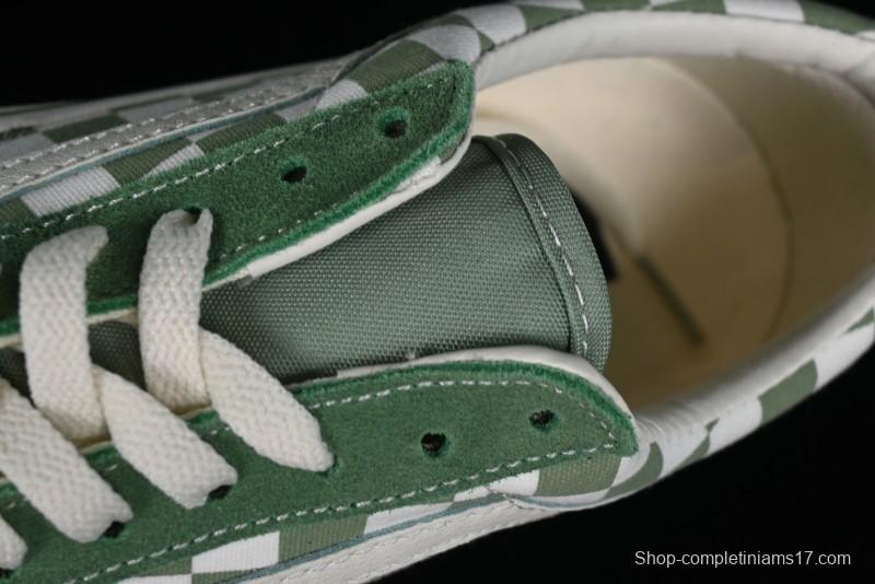 Vans Old Skool Reissue 136 Checkerboard Green Retro Canvas Shoes - VN000MT6V0N
