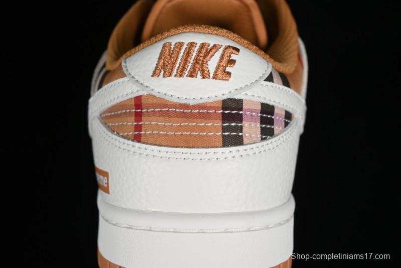 Nike SB Dunk Low Supreme Collaboration - Plaid Colorway SB Low Top Casual Skateboarding Shoes - SU1853-513
