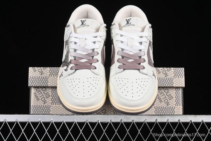 Nike SB Dunk Low LV Collaboration - Denim Patchwork Anniversary High-End Custom Low-Top Casual Sneakers - JH8310-956