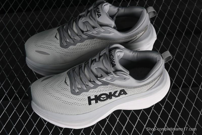 HOKA ONE ONE Bondi 8 Performance Cushioned Running Shoes with Engineered Mesh Upper - 1123202 SHMS