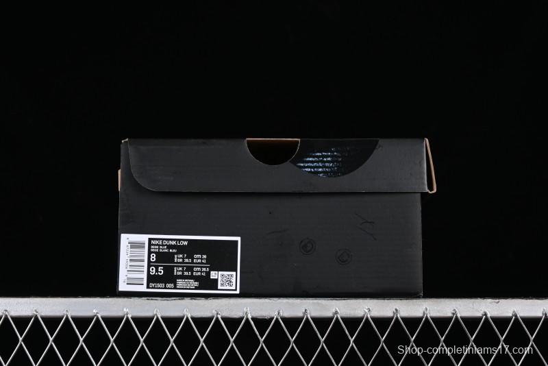 Nike Supreme x SB Dunk Low Collaboration - Navy Blue Anniversary High-End Custom Low-Top Casual Skate Shoes - DY1503-005