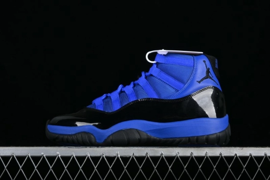 Nike Air Jordan 11 Retro High Top Basketball Shoes in Black and Blue - CT8012-400
