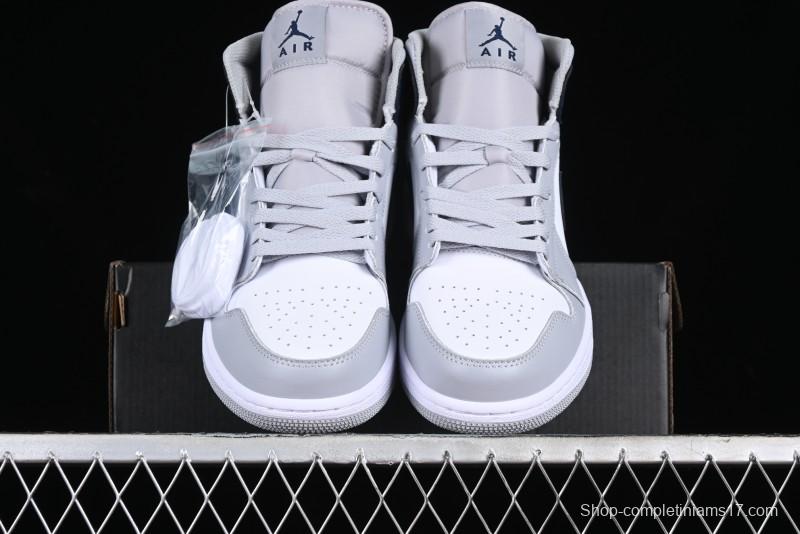 Nike Air Jordan 1 Mid AJ1 Basketball Shoes in Grey Blue - DQ8426-104