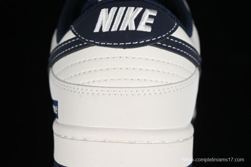 Nike SB Dunk Low Supreme Collaboration - Dark Blue Canvas Anniversary High-End Custom Low-Top Casual Skate Shoes - BB6698-511