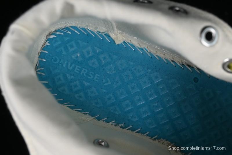 Converse Chuck 70 High Top Casual Canvas Sneakers with Light Beige Upper and Avocado Green Accents - A08530C