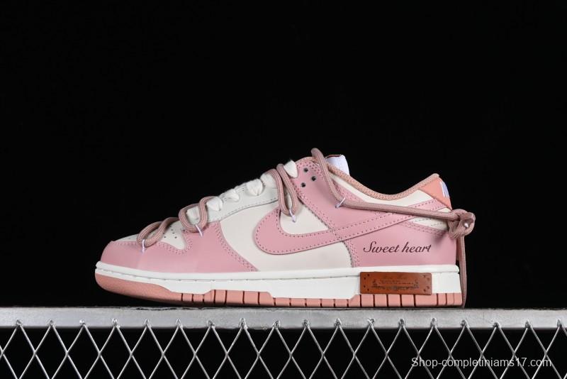 Nike Dunk Low ESS Custom Edition Rose Pink Retro Sweetheart Low-Top Casual Sneakers - DD1503-118