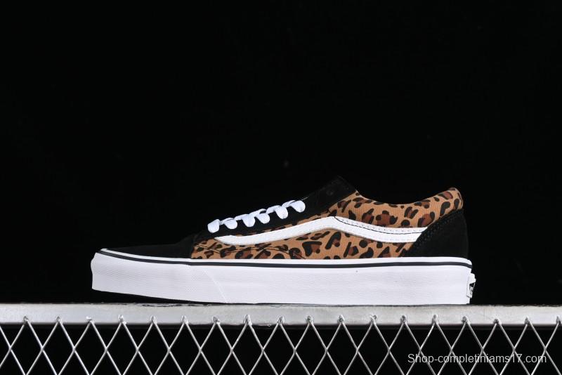 Vans Old Skool Classic Retro Low-Top Canvas Sneakers with Leopard Print and Slip-Resistant Sole - VN000CR5CJK