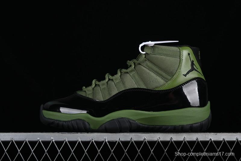 Nike Air Jordan 11 Retro High Top Basketball Shoes in Black Green - CT8012-300