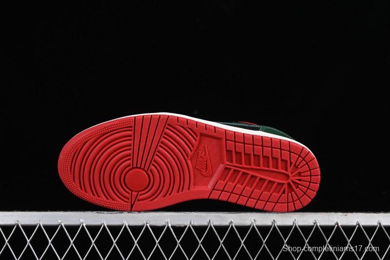 Nike Air Jordan 1 Low AJ1 Black Green Casual Sneakers - CZ0775-036