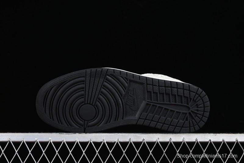 Nike Travis Scott x Fragment Design x Jordan Air Jordan 1 Low OG SP AJ1 LV Black Denim Print Low-Top Casual Sneakers - SJ2068-008