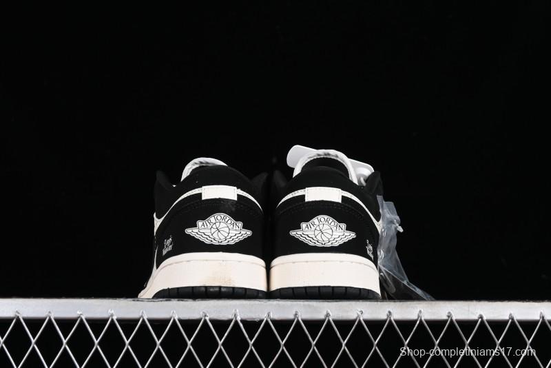 Nike Air Jordan 1 Low LV Collaboration - Black White Panda Custom Culture Casual Sneakers SJ9950-001