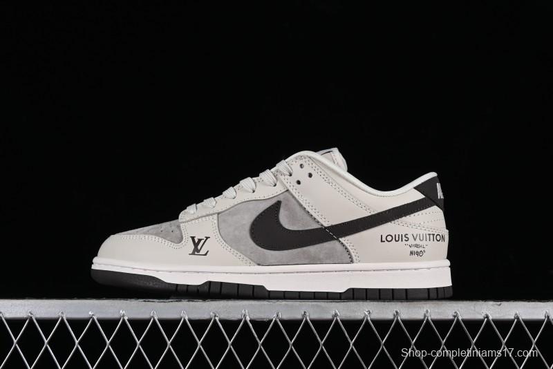 Nike Dunk Low LV Collaboration High-End Custom SB Low-Top Casual Skate Shoes - FC1688-400