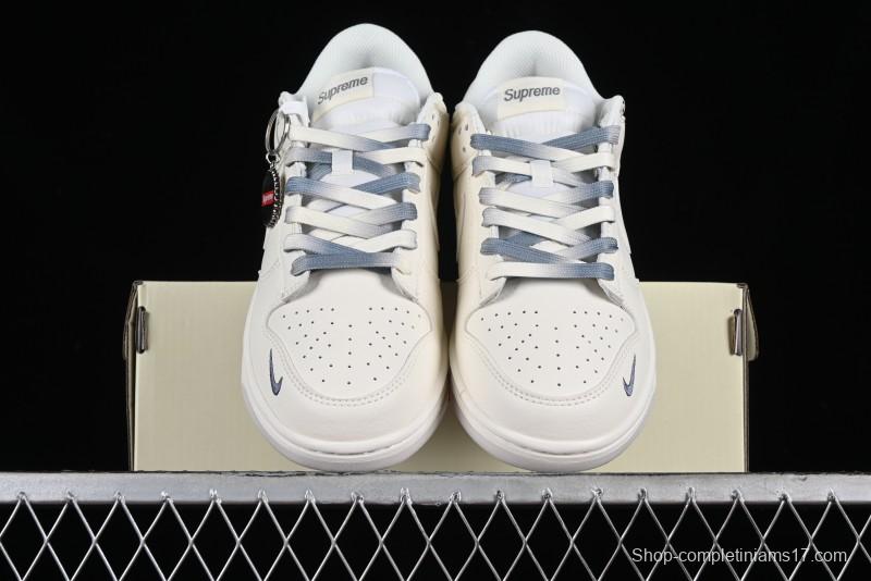 Nike SB Dunk Low Supreme Collaboration - Double Swoosh Anniversary Customized Low-Top Casual Sneakers - BB8675-105