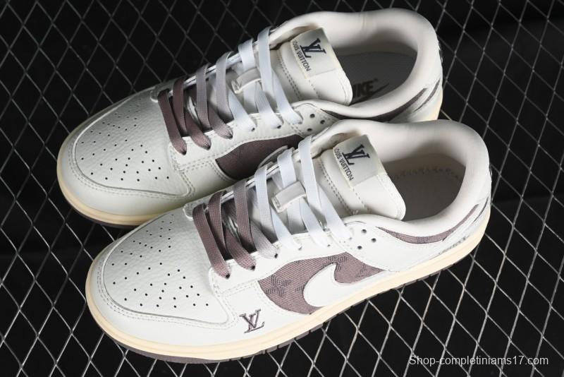 Nike SB Dunk Low LV Collaboration - Denim Patchwork Anniversary High-End Custom Low-Top Casual Sneakers - JH8310-956