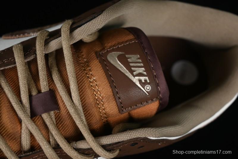 Nike Dunk Low SB White Brown Plaid Casual Skate Shoes - FV3653-191