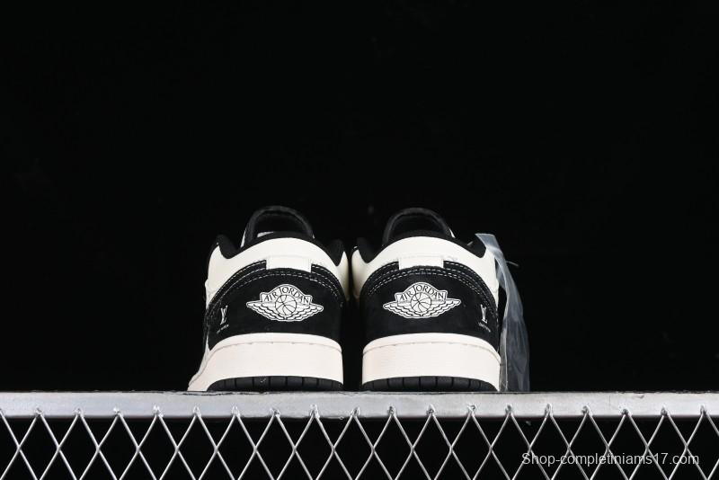Nike Air Jordan 1 Low LV Collaboration - Black Warrior Custom High-End Basketball Shoes - SJ9950-007