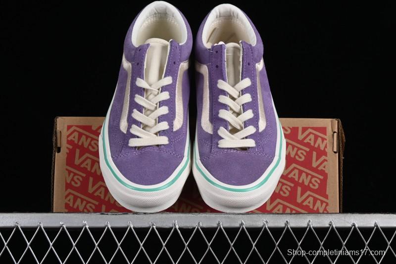 Vans Style 36 Low-Top Skate Shoes with Purple Embroidery - VN000CRPGRN