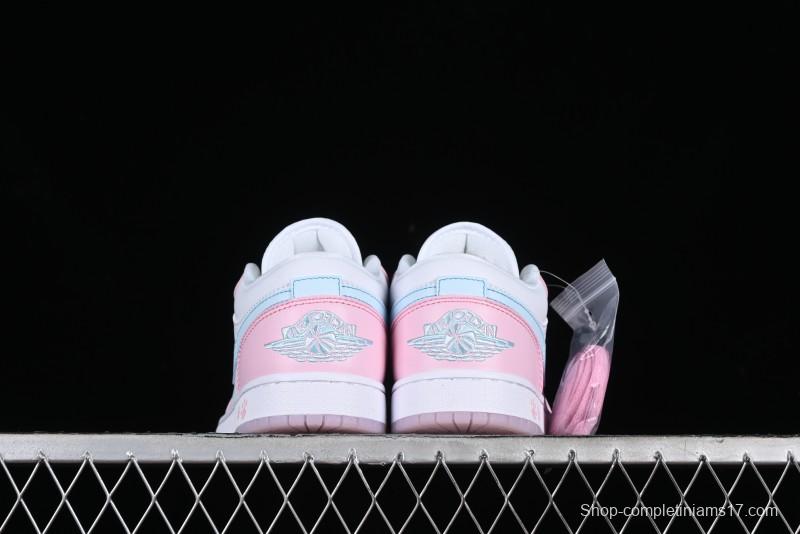 Nike Air Jordan 1 Low "White/Pink Foam/Glacier Blue" Casual Sneakers - HM3706-141