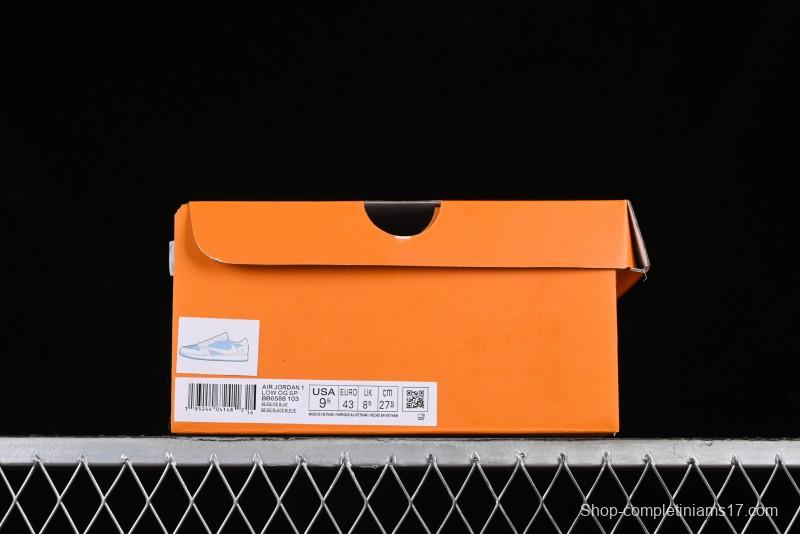 Nike Travis Scott x Fragment Design x Jordan Air Jordan 1 Low OG SP AJ1 LV Blue Double Hook Casual Sneakers - BB6588-103