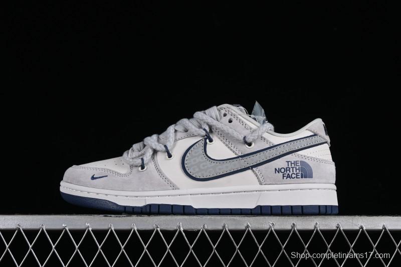 Nike SB Dunk Low The North Face Collaboration - Grey Blue Pig 8 Starry Sky Anniversary High-End Custom Low-Top Casual Skate Shoes - XX2025-311