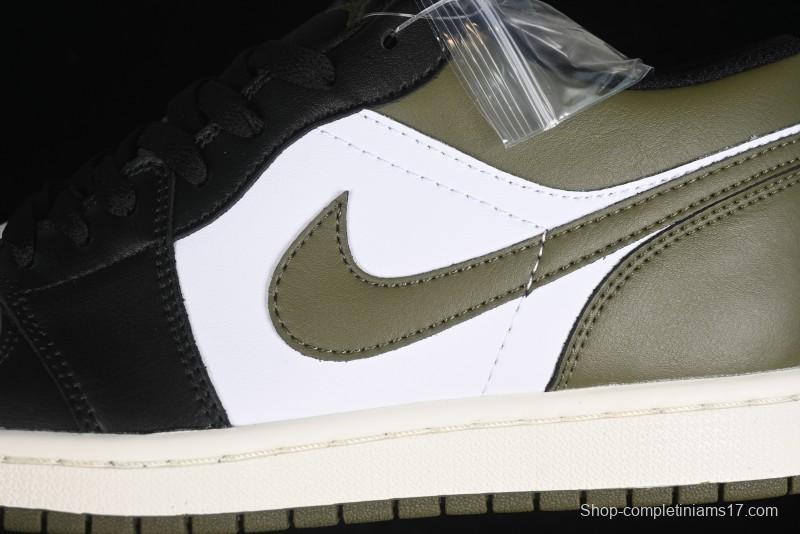 Nike Air Jordan 1 Low "Medium Olive" Retro Casual Sneakers - 553558-092
