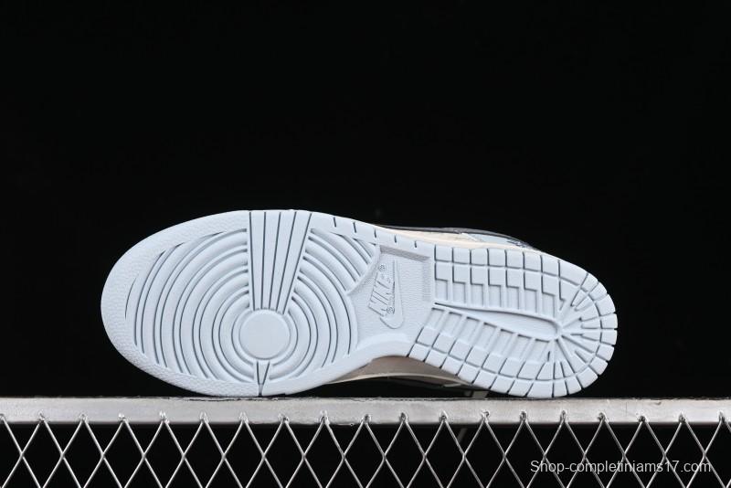 Nike SB Dunk Low Stussy Collaboration Anniversary Edition Light Blue Custom Low-Top Casual Skate Shoes - CF3688-012