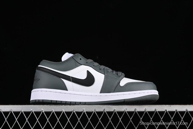 Nike Air Jordan 1 Low AJ1 Black Grey Low-Top Lifestyle Basketball Shoes - 553560-152