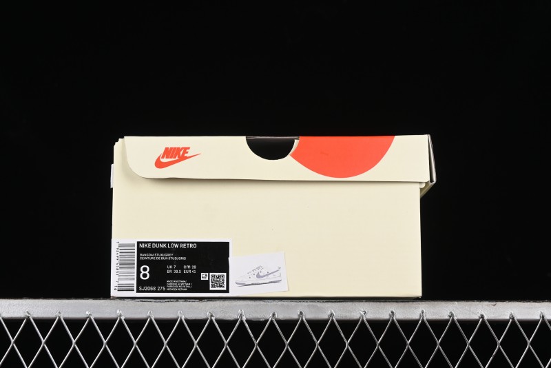 Stussy x Nike Dunk Low SB Sneakers in Off-White and Gray with Stussy S Titanium Accessory - SJ2068-275