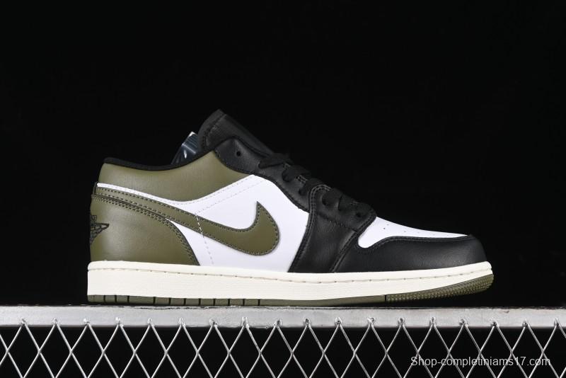 Nike Air Jordan 1 Low "Medium Olive" Retro Casual Sneakers - 553558-092