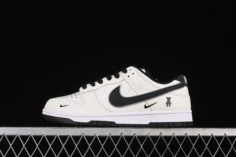 Nike SB Dunk Low Violent Bear Collaboration - Woven Black Swoosh Anniversary Custom Low-Top Casual Skate Shoes - KK1888-005