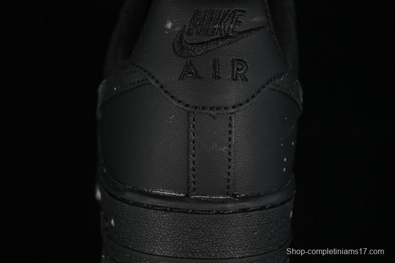 Nike Air Force 1 '07 Low Graffiti Black Silver Anime Hand-Painted Casual Sneakers - CW2288-012