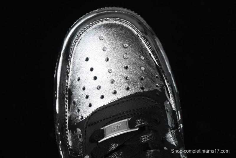 Nike Air Force 1 '07 Low Graffiti Black Silver Anime Hand-Painted Casual Sneakers - CW2288-012