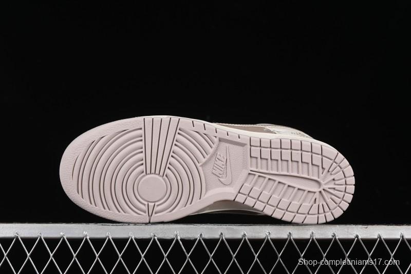 Nike SB Dunk Low Hermes Collaboration - Snake Print Brown Swoosh Low Top Casual Skate Shoes - XD6188-040