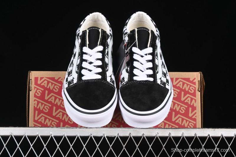Vans Old Skool Checkerboard Bear Comfortable Slip-Resistant Cushioned Casual Vulcanized Sneakers - VN000D3CG03