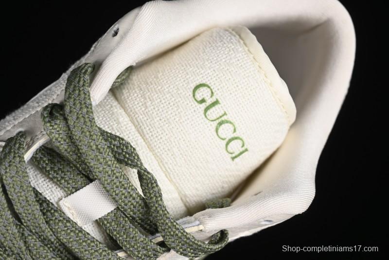 Nike Air Jordan 1 Low AJ1 Gucci Collaboration - Beige Green Knit High-End Custom Retro Basketball Shoes - DM5688-103