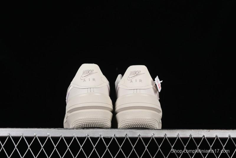 Nike Air Force 1 PLT AF ORM Triple White Low Top Casual Sneakers - DJ9946-108